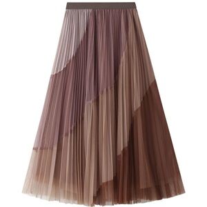 Women's Pleated Mesh Tulle Skirt Size M